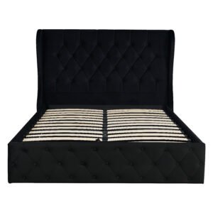 Lorena Velvet Storage Double/King Bed Black