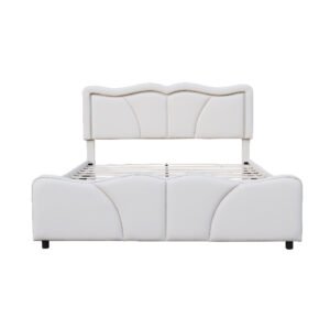 Serene Leather PU Double/King Bed Cream