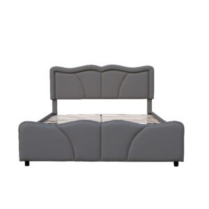 Serene Leather PU Double/King Bed Grey