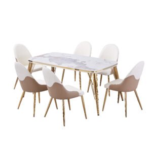 Nova Table and Vista Chair Set Gold