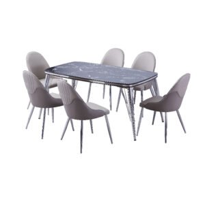 Nova Table and Vista Chair Set Silver