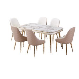 Luxe Table and Forma Chair Gold